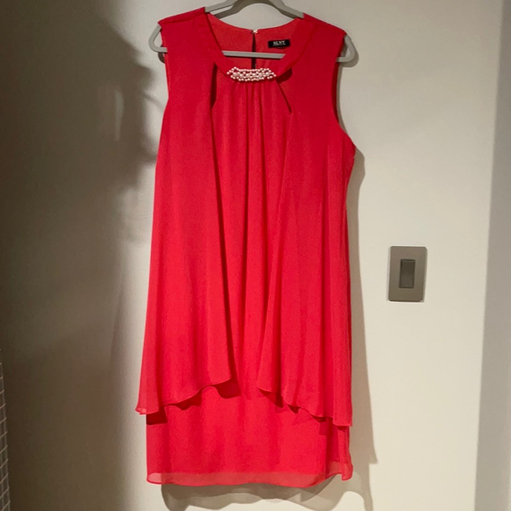 SL Fashions Cerise Sleeveless Cutout Dress 16W